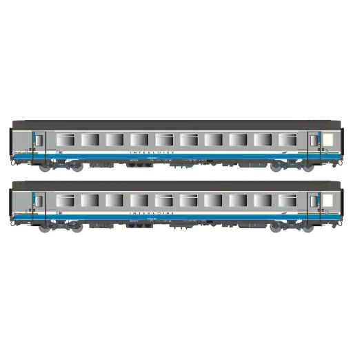 [LS41214] Set de 2 voitures Interloire Vtu B9 1/2tux, 2CL, logo casquette - LS Models 41214 - HO 1/87 - SNCF - Ep V - 2R