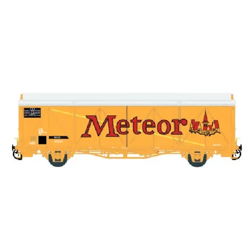 [LS30684] Wagon couvert EVS His, jaune METEOR, châssis jaune, toit haut, parois renforcées - LS Models 30684 - HO 1/87 - SNCF - Ep IV - 2R