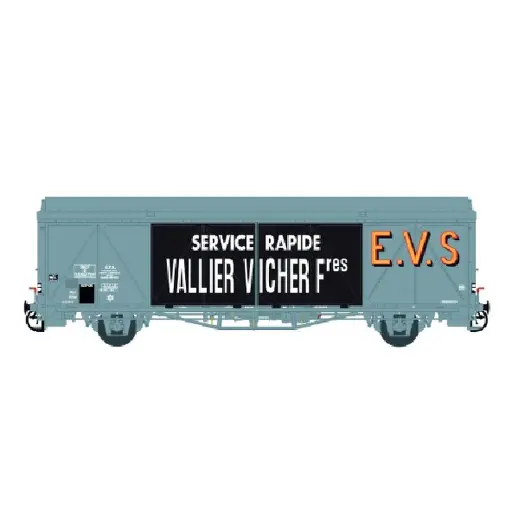 [LS30687] Wagon couvert EVS Ik, gris/noir service rapide VALLIER VICHER Frères, parois renforcées - LS Models 30687 - HO 1/87 - SNCF - Ep III - 2R
