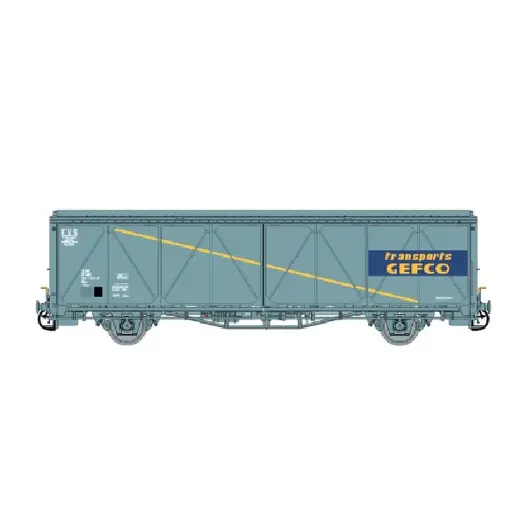 [LS30686] Wagon couvert EVS Hbis, gris GEFCO, bande jaune, parois renforcées - LS Models 30686 - HO 1/87 - SNCF - Ep IV-V - 2R