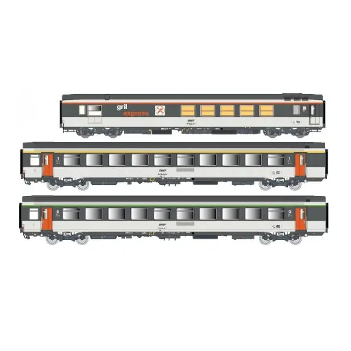 [LS41997] Coffret de 3 voitures voyageurs avec éclairage intérieur - LS Models 41997 - HO 1/87 - SNCF - EP IV