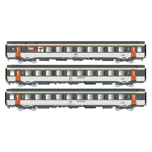 [LS41998] Coffret de 3 voitures voyageurs avec éclairage intérieur - LS Models 41998 - HO 1/87 - SNCF - EP IV