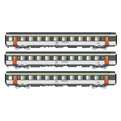 [LS41999] Coffret de 3 voitures voyageurs avec éclairage intérieur - LS Models 41999 - HO 1/87 - SNCF - Ep IV