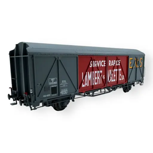 [LS30688] Wagon couvert EVS, IK toit haut, gris/rouge, parois renforcées "LAMBERT & VALETTE" - LS Models 30688 - HO 1/87 - SNCF - Ep III - 2R