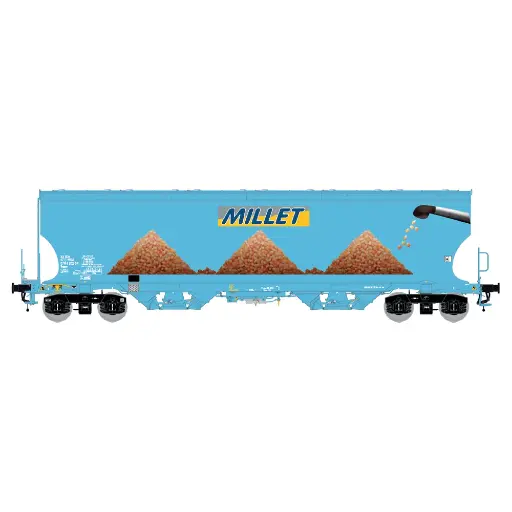 [LS30593] Wagon céréalier Tagnpps, bleu clair, nouveau logo Millet - LS Models 30593 - HO 1/87 - Millet - Ep VI - 2R
