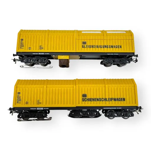 [LM9660] 2 wagons nettoyeurs de voies - Lux Modellbau 9660 - HO 1/87 - 3R