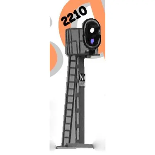 [JV2210] Signal 2 feux blanc/violet sur mât droit ref : 2210