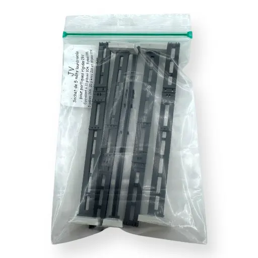 [JV204M] 5 mâts lourds montés pour portiques rigides 25kV - JV et Disque rouge 204M - HO 1/87