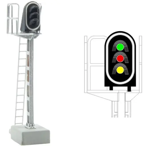 [MA413203] Signal principal 3 feux LED - Vert/rouge/jaune - MAFEN 413203 SNCF - N 1/160
