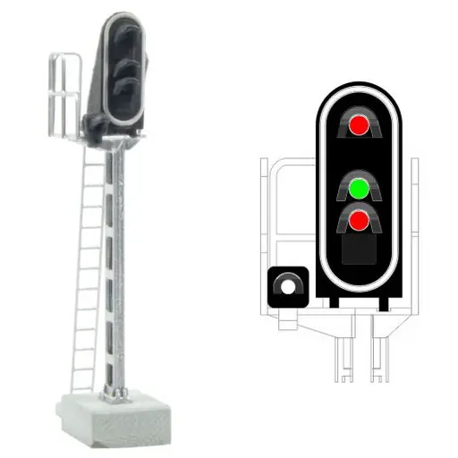 [MA413204] Signal 4 feux LED - Rouge/vert/rouge/blanc - MAFEN 413204 SNCF - N 1/160