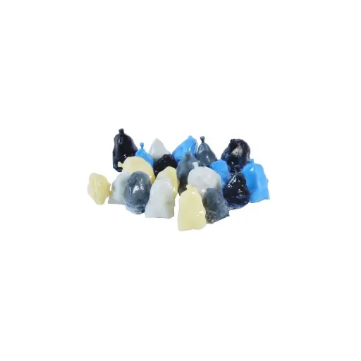 [87T22267] Lot de 20 sacs poubelles -Bleu/Noir/Blanc/Crème | 87Train 22267 | HO