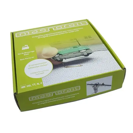 [MALS-1] Set de démarrage Magnorail LS-1 - HO 1/87 & OO 1/76 - 2 curseurs pour véhicules