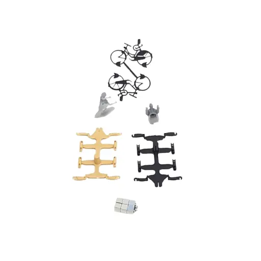 [MAEF-2] Pack de 2 cyclistes en kit Magnorail EF-2 - HO 1/87 - avec 2 aimants
