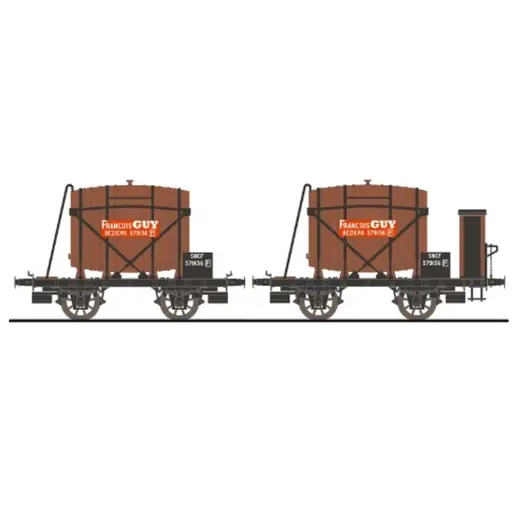 [MA4505] Set de 2 wagons foudres "GUY"- Makette 4505 - HO 1/87 - SNCF - 2R - EP III