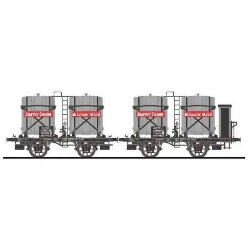 [MA4512] Coffret de 2 wagons foudres JOANNY GIRARD - Makette 4512 - HO 1/87 - AL - Ep II - 2R