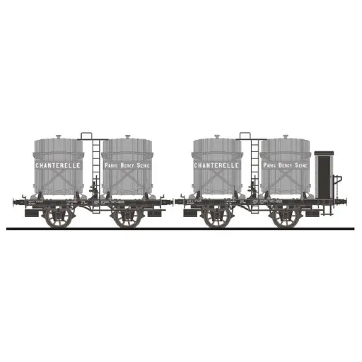 [MA4513] Coffret de 2 wagons foudres CHANTERELLE PO - Makette 4513 - HO 1/87 - SNCF - EP II - 2R