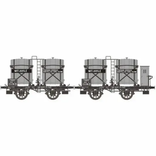 [MA4514] Set de 2 wagons citernes tonneau à vin gris Mitjavile - Makette 4514 - HO 1/87 - SNCF - Ep III - 2R