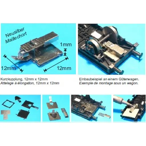 [MAKKK2] Attelage a élongation 12mm - Makette KKK2 - HO 1/97 - 1 Paire