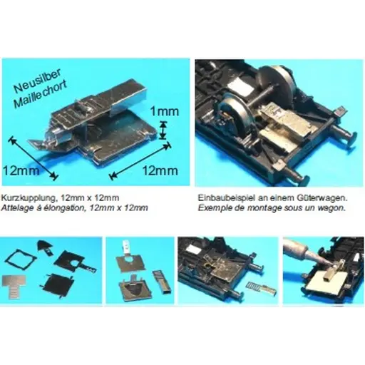 [MAKKK2.21] Attelage a élongation 12mm - Makette KKK2.21 - HO 1/97 - 21 Paires