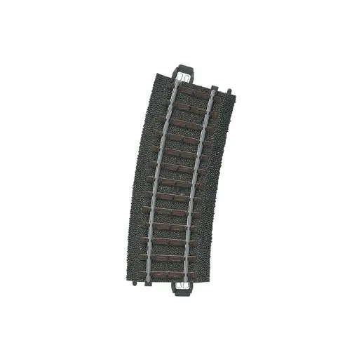 [MA24115] Rail courbe ballasté - Marklin 24115 - HO 1/87 - Code 83 - Voie C - Angle 15° - Rayon 360mm - 3R