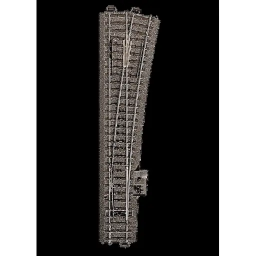 [MA24712] Aiguillage long à droite avec ballast - 12,1° - Marklin 24712 - 236,1 mm - HO : 1/87ème - Code 83 - Voie C