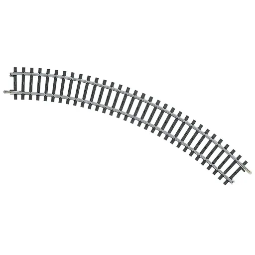 [MA2210] Rail courbe non ballasté - Marklin 2210 - HO 1/87 - Code 83 - Voie K - Angle 45° - Rayon 295,4mm - 3R