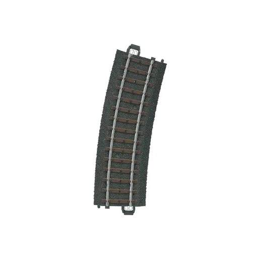 [MA24215] Rail courbe ballasté - Marklin 24215 - HO 1/87 - Code 83 - Voie C - Angle 15° - Rayon 437,5mm - 3R