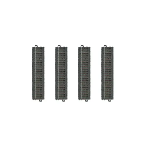 [MA20172] Coffret de 4 rails droits ballastés - Marklin 20172 - HO 1/87 - Code 83 - Voie C - 3R - Longueur 171.7 mm