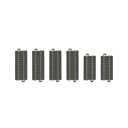 [MA20099] Coffret de 6 rails droits ballastés - Marklin 20099 - HO 1/87 - Code 83 - Voie C - 3R