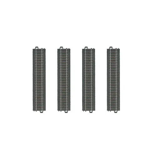 [MA20188] Coffret de 4 rails droits ballastés - Marklin 20188 - HO 1/87 - Code 83 - Voie C - Longueur 188.3 mm - 3R