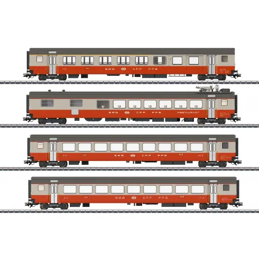 Coffret de voitures voyageurs Swiss Express - Märklin 42190 - CFF/SBB/FFS - HO 1/87 - Ep. IV