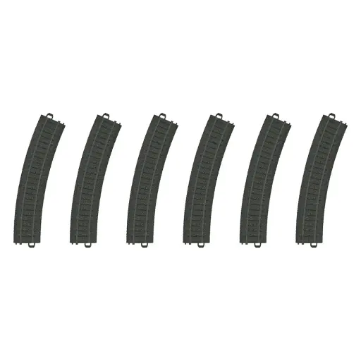[MA23130] Lot de 6 éléments de voie courbe en plastique (R1) - Märklin my world 23130 - HO 1/87