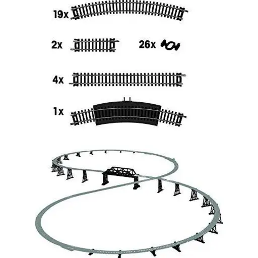 [MEF104] Coffret de rails droits & courbes N°4 code 100 - Mehano F104 - HO 1/87 - 2R