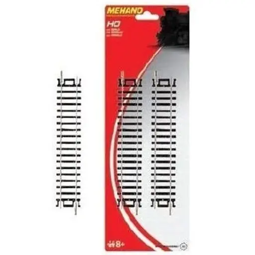 [MEF238] Lot de 4 Rails droits 152,4 mm - Mehano F238 - HO 1/87 - Code 100