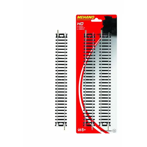 [MEF223] 4 rails droits 228,6 mm code 100 - Mehano F223 - HO 1/87 - 2R