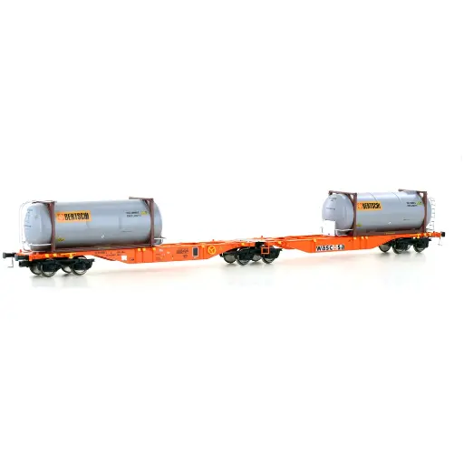 [ME28401] Wagon porte-conteneurs Sggmrss'90 Bertschi - Mehano 28401 - HO 1/87 - Wascosa - Ep VI - 2R