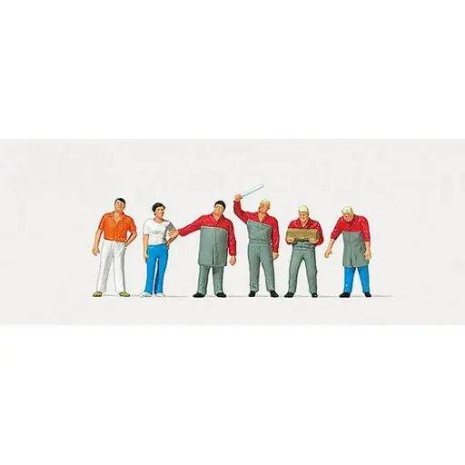 [ME0212558] Lot de 6 mécaniciens automobile - Merten 0212558 - HO 1/87