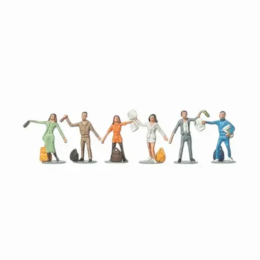 [ME0212521] Lot de 6 Personnages - Jeteurs de Déchets - Merten 0212521 - HO 1/87