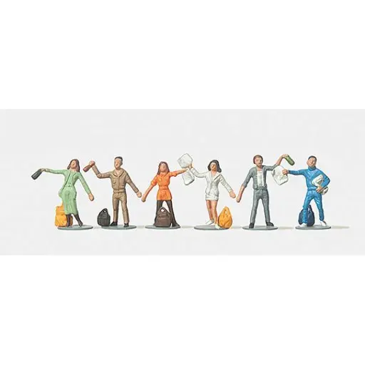 [ME0212521] Lot de 6 Personnages - Jeteurs de Déchets - Merten 0212521 - HO: 1/87