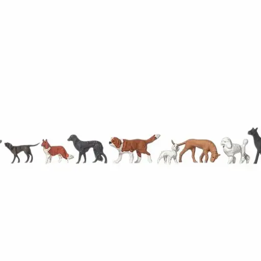 [ME0212466] Pack de 8 Chiens - Merten 0212466 - HO 1/87