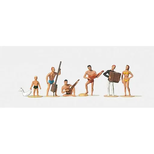 [ME0212174] Lot de 6 musiciens sur la plage - Merten 0212174 - HO 1/87
