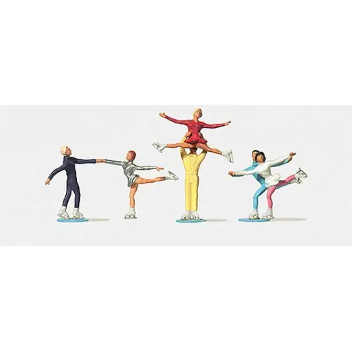 [ME0212227] Lot de 6 patineurs sur glace - Merten 0212227 - HO 1/87