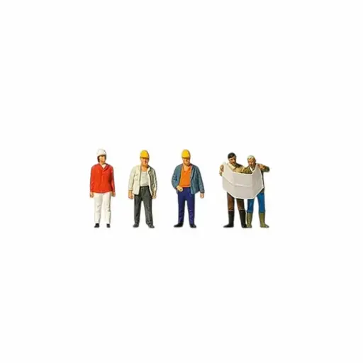 [ME0212572] Ouvriers de chantier avec leurs accessoires - Merten 0212572 - HO 1/87