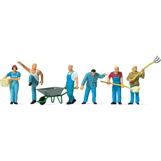 [ME0212560] 6 paysans en plein travail - MERTEN 0212560 - HO 1/87