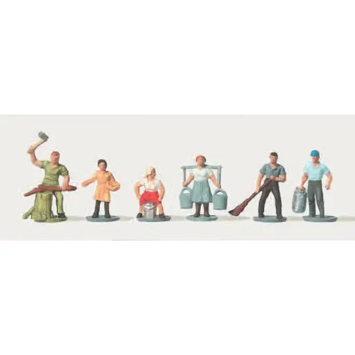 [ME0270896] Lot de 6 personnages ouvriers agricoles - Merten 0270896 - N 1/160