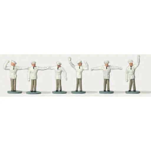 [ME0272252] Lot de 6 personnages agents de police Merten 0272252 - pour la circulation - N : 1/160