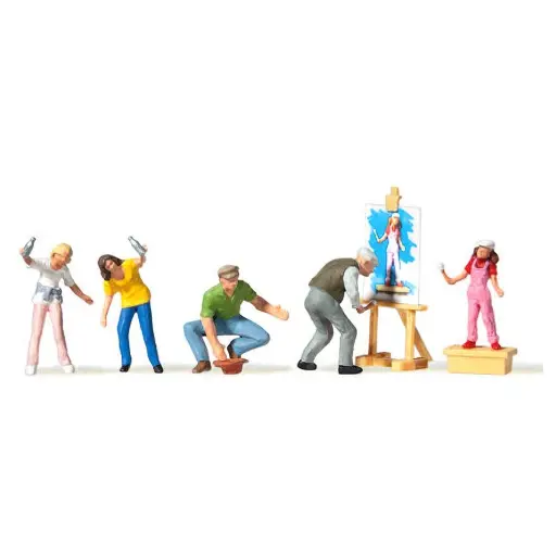 [ME0212576] Lot de 6 personnages Artistes urbains Merten 0212576 - HO 1/87