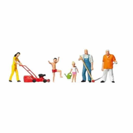 [ME0212585] 6 personnages au jardin adultes & enfants - Merten 0212585 - HO 1/87