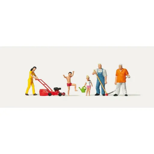 [ME0212585] Lot de 6 personnages au jardin Merten 0212587 adultes & enfants - HO 1/87