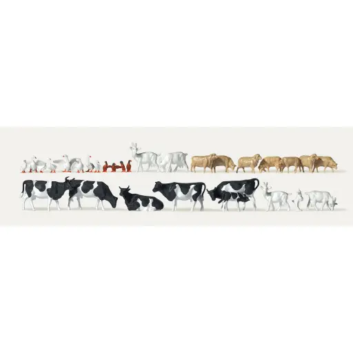 [ME0212584] Lot de 30 animaux à la ferme Merten 0212584 - HO 1/87